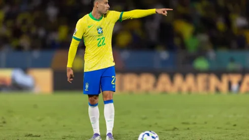Gabriel Martinelli em ação pela Seleção Brasileira. (Photo by Ruano Carneiro/Getty Images)