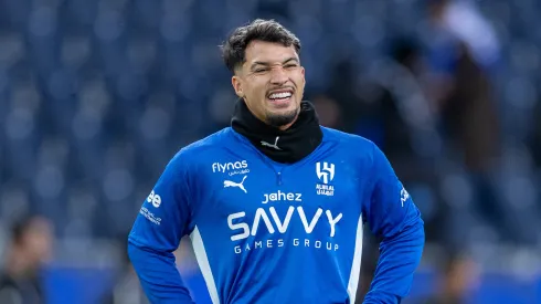 Marcos Leonardo antes de jogo pelo Al-Hilal.  (Foto: Abdullah Ahmed/Getty Images)