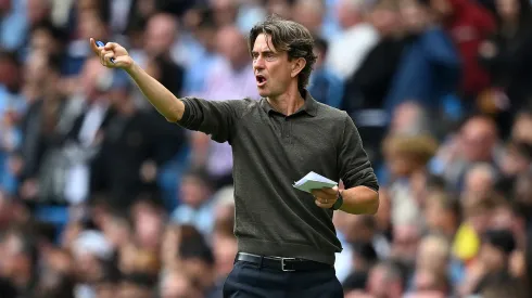 Thomas Frank comandando o Tottenham. Foto: Clive Mason/Getty Images