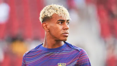 Lamine Yamal em ação pelo Barcelona.