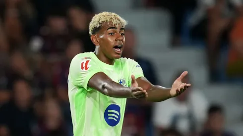 Lamine Yamal em ação pelo Barcelona.
