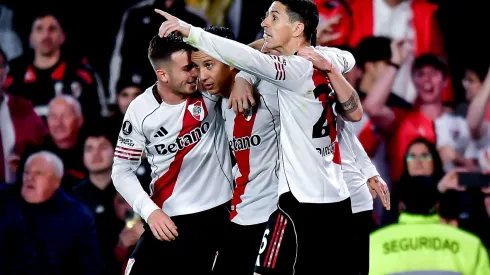 Jogadores do River Plate em comemoração. (Photo by Marcelo Endelli/Getty Images)