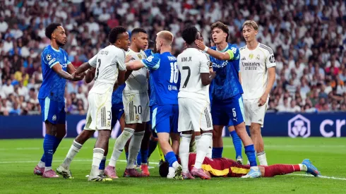 Jogadores do Real Madrid x Marseille no Bernabéu (Foto: Mateo Villalba Sanchez/Getty Images)