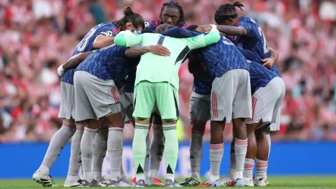 Jogadores do Arsenal antes de duelo em Bilbao (Foto: Ion Alcoba Beitia/Getty Images)