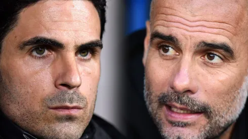 Mikel Arteta e Pep Guardiola. Fotos: Justin Setterfield e Alex Broadway