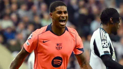 Rashford, atacante do Barcelona contra o Newcastle (Foto: Clive Mason/Getty Images)