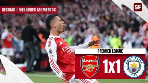Gabriel Martinelli marca em Arsenal 1 x 1 Manchester City (Foto: Alex Pantling/Getty Images)