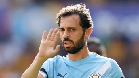 Bernardo Silva provoca o Arsenal. Foto: Michael Regan/Getty Images