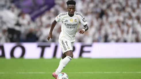 Vini Jr. em ação pelo Real Madrid. (Photo by Denis Doyle/Getty Images)
