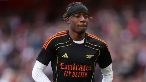 Madueke durante jogo do Arsenal contra o City (Foto: Alex Pantling/Getty Images)