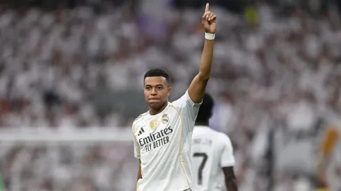 Mbappé comemorando gol pelo Real Madrid. Foto: Denis Doyle/Getty Images