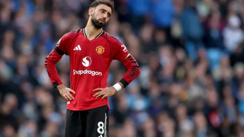 Bruno Fernandes, atual capitão do Manchester United – Photo by Carl Recine/Getty Images