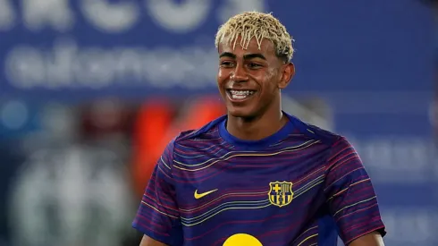 Lamine Yamal em ação pelo Barcelona.