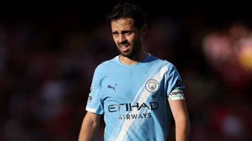 LONDON, ENGLAND – SEPTEMBER 21: Bernardo Silva of Manchester City during the Premier League match between Arsenal and Manchester City at Emirates Stadium on September 21, 2025 in London, England. (Photo by Justin Setterfield/Getty Images)