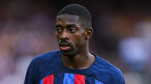 BARCELONA, SPAIN – MAY 28: Ousmane Dembele of FC Barcelona looks on during the LaLiga Santander match between FC Barcelona and RCD Mallorca at Spotify Camp Nou on May 28, 2023 in Barcelona, Spain. (Photo by David Ramos/Getty Images)