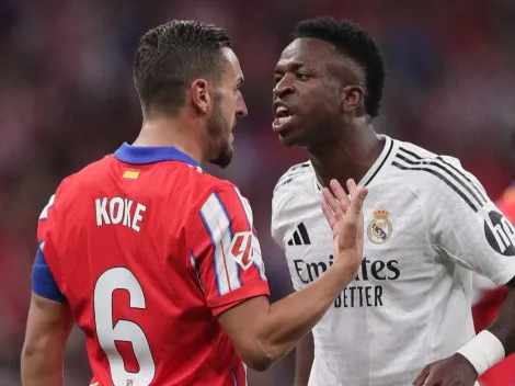 Vini Jr rebate provocação de Koke no Dérbi de Madrid