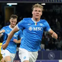 Hojlund marca duas vezes e decide para o Napoli contra o Sporting na Champions League