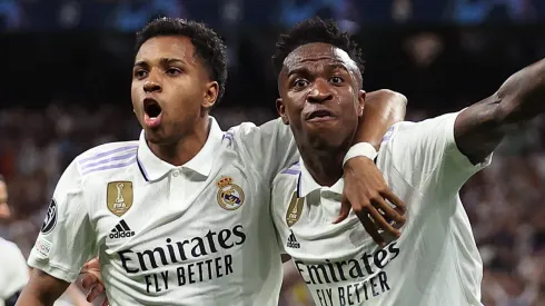 Rodrygo e Vini Jr, do Real Madrid (Foto: Julian Finney/Getty Images)