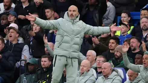 LONDON, ENGLAND – OCTOBER 04: Enzo Maresca, Manager of Chelsea, reacts during the Premier League match between Chelsea and Liverpool at Stamford Bridge on October 04, 2025 in London, England. (Photo by Justin Setterfield/Getty Images)