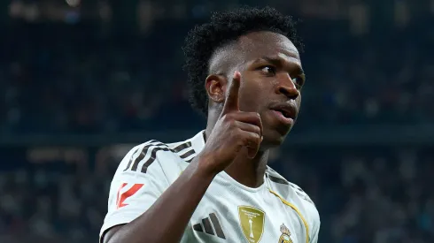 Vinicius Junior marca pelo Real Madrid. (Foto: Angel Martinez/Getty Images)