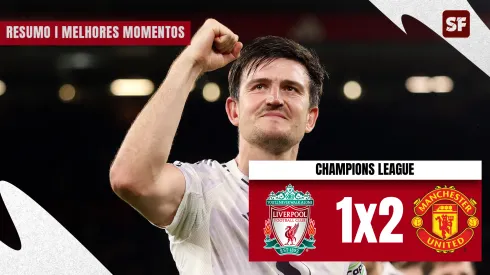 Harry Maguire marca em Liverpool 1 x 2 Manchester United (Foto: Carl Recine/Getty Images)