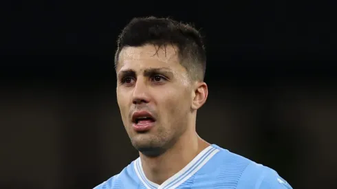 Rodri em ação com o Manchester City. Foto: Jan Kruger/Getty Images