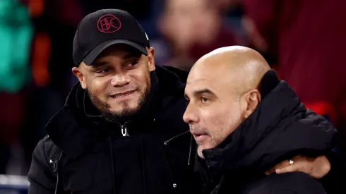 Kompany e Guardiola juntos. Foto: Naomi Baker
