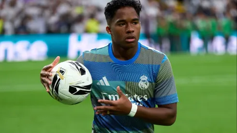 Real Madrid só irá liberar Endrick mediante pagamento dos seus salários. (Photo by Angel Martinez/Getty Images)