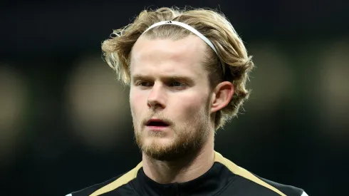 Hjulmand, alvo do Manchester United, em jogo do Sporting, de Portugal. Foto: Carlos Rodrigues