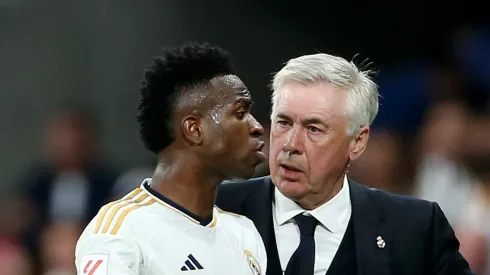 Vini Jr e Ancelotti trabalharam juntos no Real Madrid (Foto: Florencia Tan Jun/Getty Images)