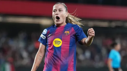 Claudia Pina foi uma das artilheira do Barcelona na temporada 2024/25 – Foto: Alex Caparros/Getty Images