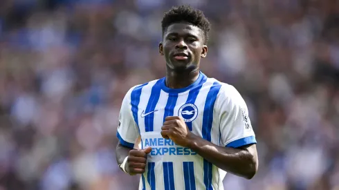 Carlos Baleba, meia do Brighton. Foto: Mike Hewitt