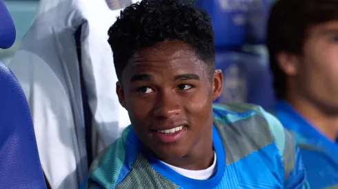 Endrick, do Real Madrid, gostou do projeto do Lyon após conversas com o treinador português Paulo Fonseca, segundo o jornal espanhol AS (Foto: Aitor Alcalde/Getty Images)