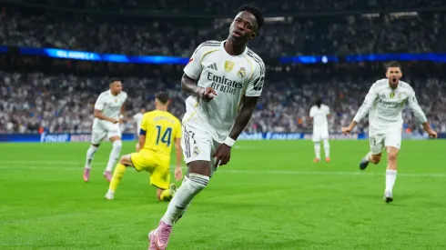 Vini Jr comemorando gol pelo Real Madrid. Foto: Angel Martinez