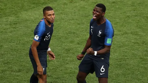 Kylian Mbappé falou com emoção sobre o amigo Paul Pogba, que tenta superar uma série de contusões desde a saída da Juventus. (Foto de Catherine Ivill/Getty Images)