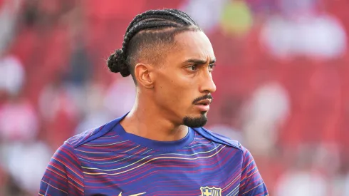 Raphinha em treino do Barcelona (Rafa Babot – Getty Images)