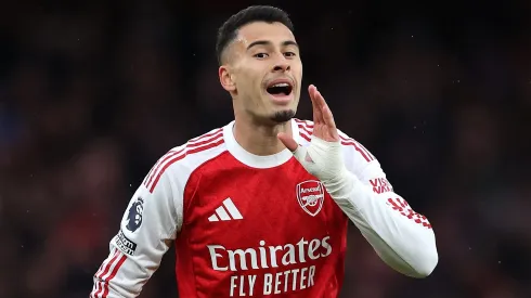 Rodrygo pode chegar ao Arsenal para ocupar a vaga de Gabriel Martinelli na próxima temporada (Foto: Alex Pantling/Getty Images)