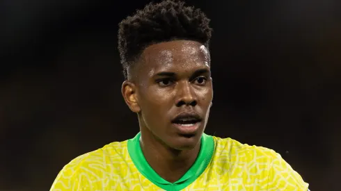 Estêvão marca novamente pelo Brasil. Foto: Ruano Carneiro/Getty Images