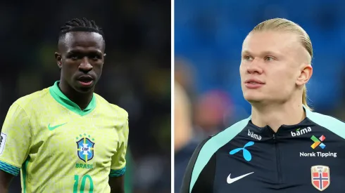 Haaland pela Noruega (Foto/Getty Images) e Vinicius Júnior (Foto: Ricardo Moreira/Getty Images)