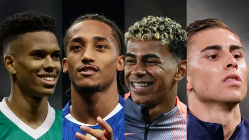 De um lado, Estevão e João Pedro. Do outro, Yamal e Fermín. Foto: Getty Images.