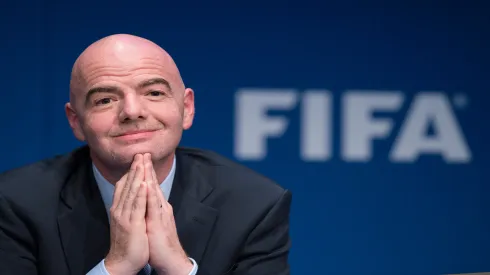 Gianni Infantino, presidente da Fifa, fala em coletiva de imprensa – Valeriano Di Domenico / Bongarts / Getty Images