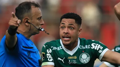 Libertadores: Torcida do Palmeiras aponta erro a favor do Flamengo. (Foto: Buda Mendes/Getty Images)