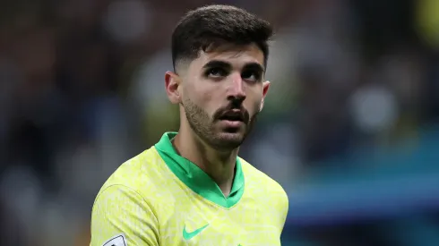 Lucas Beraldo em campo com a Seleção Brasileira. Foto: Ricardo Moreira/Getty Images