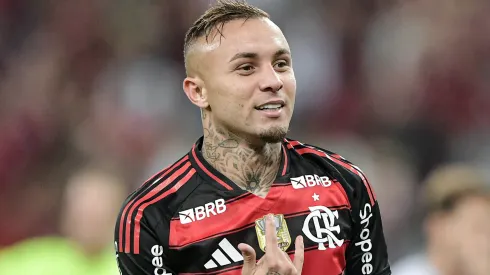 Everton Cebolinha em campo pelo Flamengo. Foto: Thiago Ribeiro/AGIF