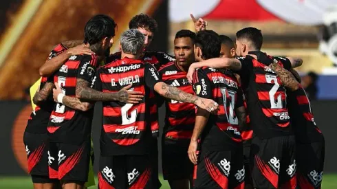 Jogadores do Flamengo. Equipe enfrenta o Cruz Azul nesta quarta (10) pela Copa Intercontinental (Foto: Rodrigo Valle/Getty Images)