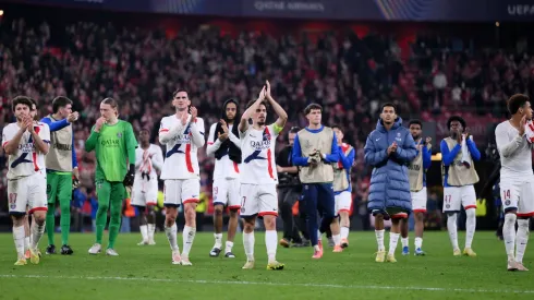 Jogadores do PSG após o duelo contra o Bilbao