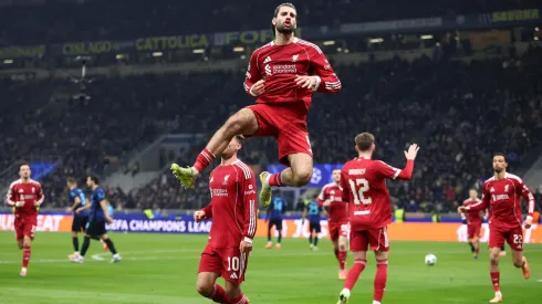 Szoboszlai comemorando o gol marcado no jogo entre Liverpool e Inter de Milão