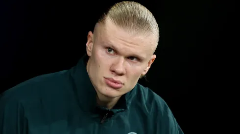 Haaland durante um jogo do Manchester City. Foto: Florencia Tan Jun/Getty Images
