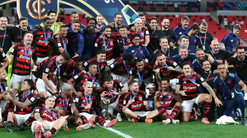 Flamengo comemorando título sobre o Pyramids. Foto: Getty Images/Getty Images