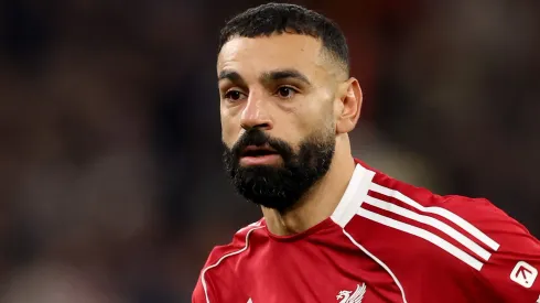 Salah durante partida da equipe do Liverpool. (Photo by Carl Recine/Getty Images)